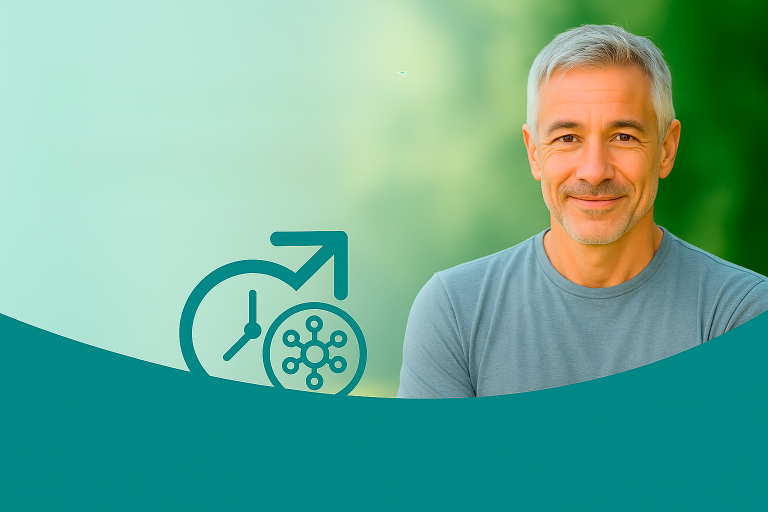 Digital illustration showing stem cell depletion and aging process for regenerative therapy awareness